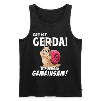 Funny Tshirt Humor Lazy Fun Sport Running Work - Men's Premium Organic Tank Top - black - Front - Michal (187cm)