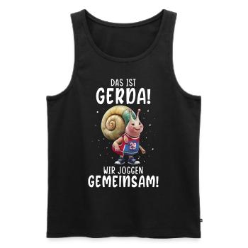 Funny Tshirt Humor Lazy Fun Sport Running Work - Men's Premium Organic Tank Top - black - Front - Michal (187cm)
