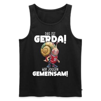 Funny Tshirt Humor Lazy Fun Sport Running Work - Men's Premium Organic Tank Top - charcoal grey - Front - Alexander (188cm)