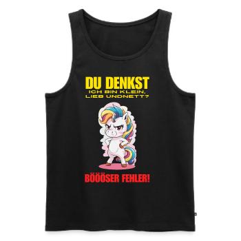 Licorne Tshirt Drôle Drôle Humour Femmes Mignon - Débardeur bio Premium Homme - noir - Devant - Michal (187cm)