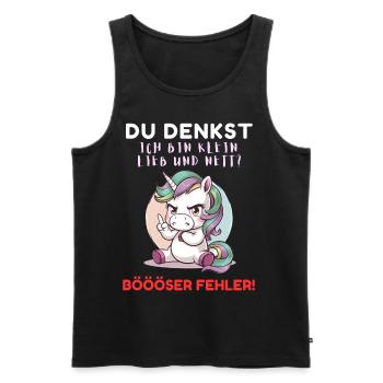 Licorne Tshirt Drôle Drôle Humour Femmes Mignon - Débardeur bio Premium Homme - noir - Devant - Michal (187cm)