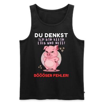 Pig Tshirt Funny Funny Humor Women Cute - Men's Premium Organic Tank Top - black - Front - Michal (187cm)