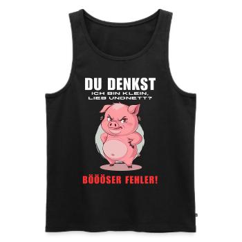 Pig Tshirt Funny Funny Humor Women Cute - Men's Premium Organic Tank Top - black - Front - Michal (187cm)