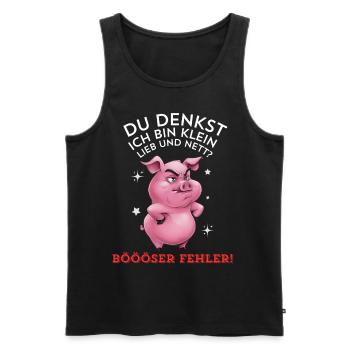 Pig Tshirt Funny Funny Humor Women Cute - Men's Premium Organic Tank Top - black - Front - Michal (187cm)