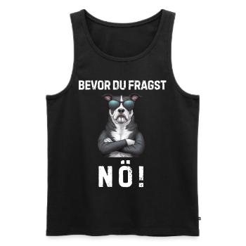Dog Tshirt Funny Funny Humor Sarcasm Laughter - Men's Premium Organic Tank Top - black - Front - Michal (187cm)