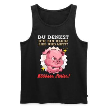 Pig Tshirt Funny Funny Humor Women Cute - Men's Premium Organic Tank Top - black - Front - Michal (187cm)
