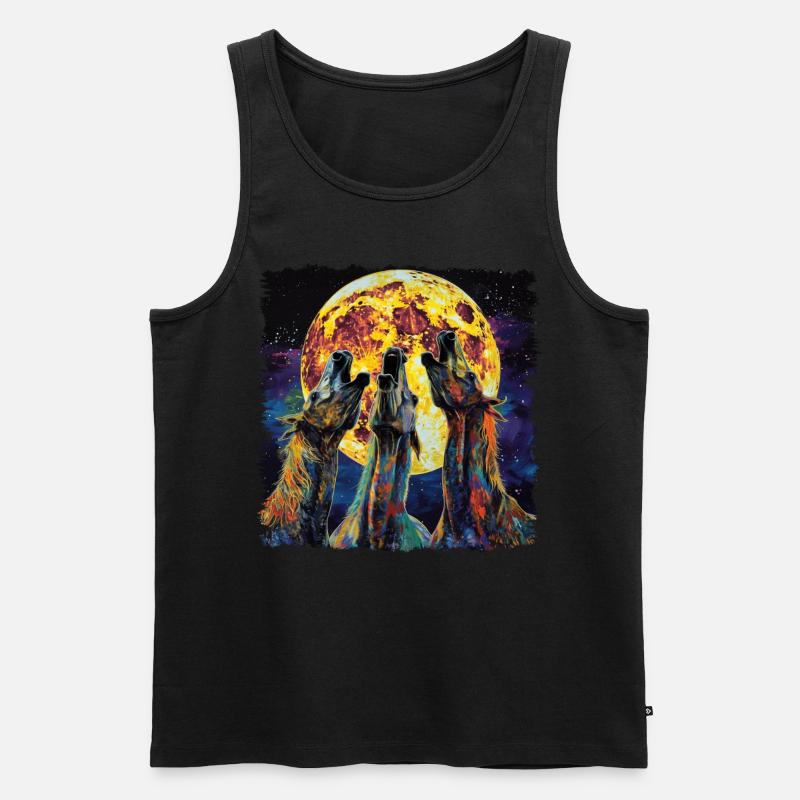 Appaloosa Pferd Howling Moon - Männer Premium Bio Tank Top - Schwarz