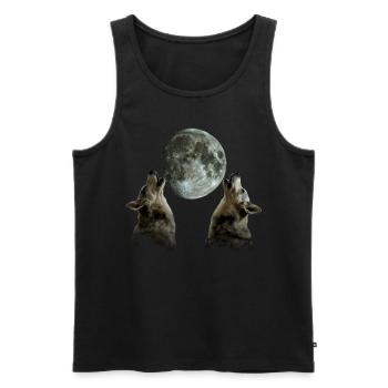 Bouvier australien chien chien lune hurlante - Débardeur bio Premium Homme - noir - Devant - Michal (187cm)