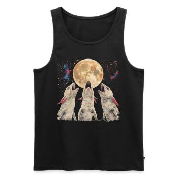 Axolotl Amphibian Howling Moon - Men's Premium Organic Tank Top - black - Front - Michal (187cm)