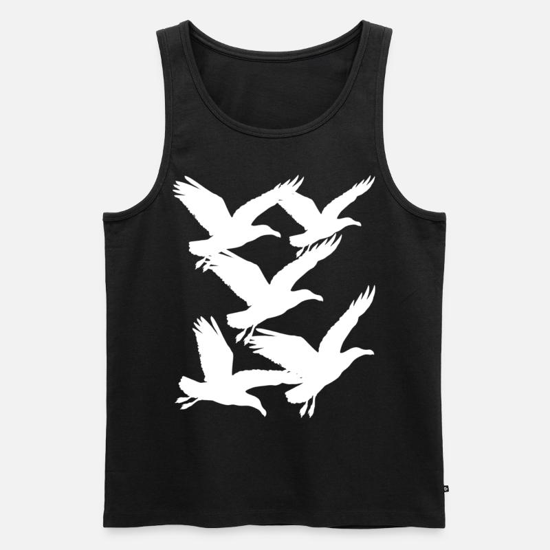 Möwe Möwen maritim - Männer Premium Bio Tank Top - Schwarz