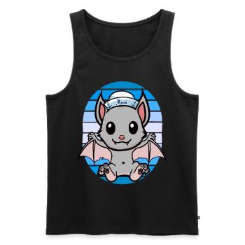maritim Matrosen Fledermaus Fledermäuse Kinder - Männer Premium Bio Tank Top - Schwarz - Vorne - Michal (187cm)
