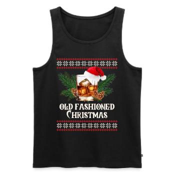 Old Fashioned Whiskey Funny Christmas Cocktail - Men's Premium Organic Tank Top - black - Front - AI Model Male 178 light (178cm)