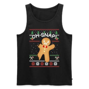 Oh Snap Gingerbread Man Tenue de pâtisserie de Noël - Débardeur bio Premium Homme - noir - Devant - Michal (187cm)
