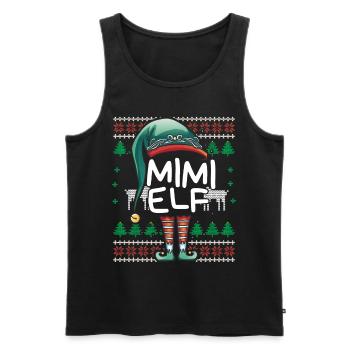 Mimi Elf Tenue de famille drôle de Noël - Débardeur bio Premium Homme - noir - Devant - Michal (187cm)