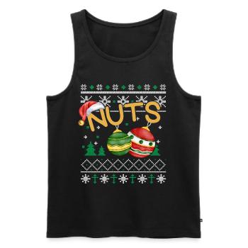 Chest Nuts Funny Christmas Couples Outfit - Men's Premium Organic Tank Top - black - Front - Michal (187cm)