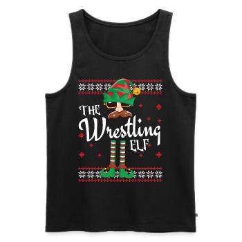 Wrestling Elf Weihnachts-Pyjama-Party Outfit - Männer Premium Bio Tank Top - Schwarz - Vorne - AI Model Male 178 light (178cm)