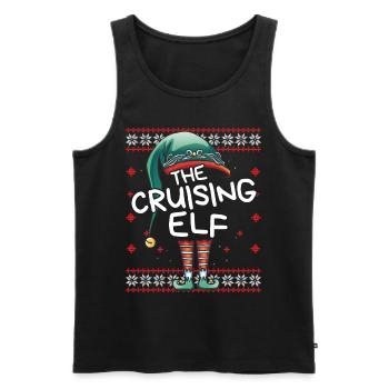 Cruising Elf Funny Christmas Outfit for Family - Men's Premium Organic Tank Top - black - Front - Michal (187cm)