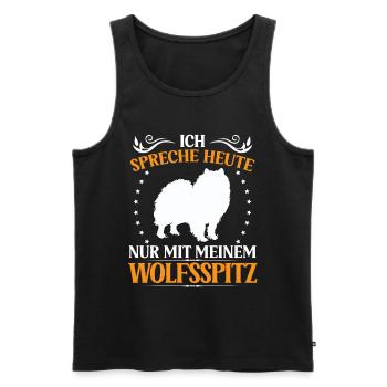 Wolfspitz Ne parlez qu’à Keeshond - Débardeur bio Premium Homme - noir - Devant - Michal (187cm)