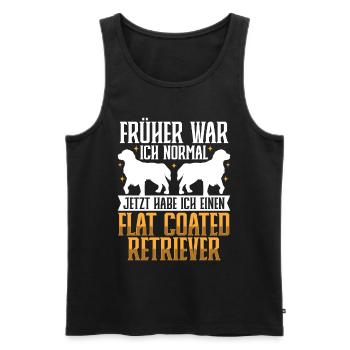 Jetzt habe ich einen Flat Coated Retriever - Männer Premium Bio Tank Top - Schwarz - Vorne - AI Model Male 178 light (178cm)