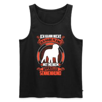 Sennenhund braucht mich Appenzeller Sennenhund - Männer Premium Bio Tank Top - Schwarz - Vorne - Michal (187cm)