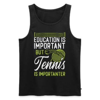 Raquette de joueur de tennis drôle - Débardeur bio Premium Homme - noir - Devant - Michal (187cm)