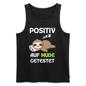 Lazy Tshirt Funny Funny Humor Sarcasm Tired - Men's Premium Organic Tank Top - black - Front - AI Model Male 178 light (178cm)