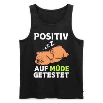 Tired Tshirt Funny Funny Humor Sarcasm Laughter - Men's Premium Organic Tank Top - black - Front - Michal (187cm)