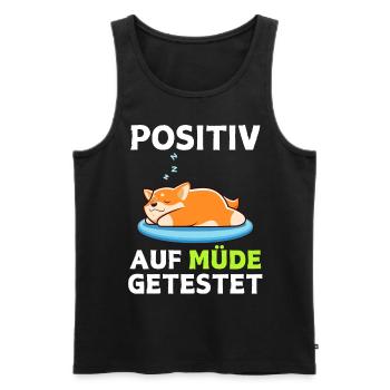 Tired Tshirt Funny Funny Humor Sarcasm Laughter - Men's Premium Organic Tank Top - black - Front - Michal (187cm)