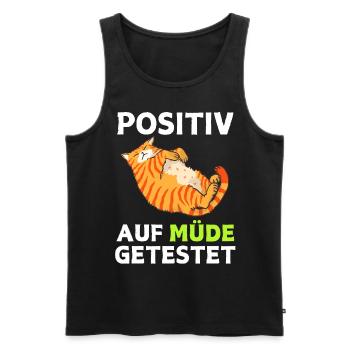 Tired Tshirt Funny Funny Humor Sarcasm Laughter - Men's Premium Organic Tank Top - black - Front - Michal (187cm)