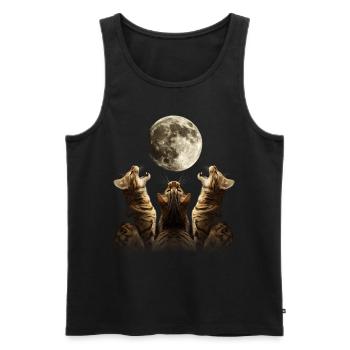 Bengalkatze Heulender Mond - Männer Premium Bio Tank Top - Schwarz - Vorne - AI Model Male 178 light (178cm)