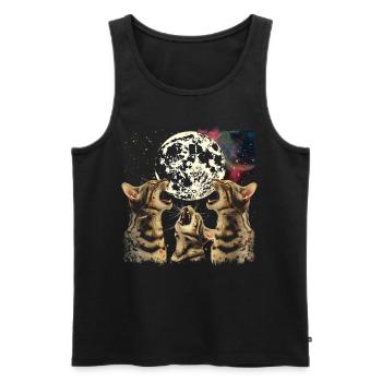 Bengalkatze Heulender Mond - Männer Premium Bio Tank Top - Schwarz - Vorne - AI Model Male 178 light (178cm)