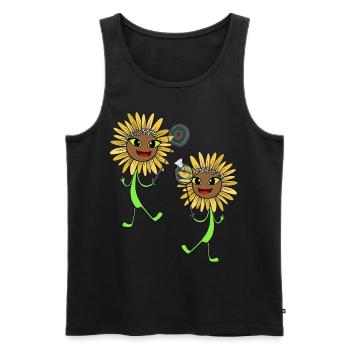 Sunflowers Tennis Flowers Tennis Game Flower - Men's Premium Organic Tank Top - black - Front - Michal (187cm)
