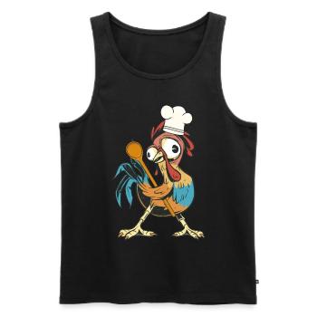Chicken Rooster Cook Cooks Cook Culinary Arts Hobby Cook - Men's Premium Organic Tank Top - black - Front - AI Model Male 178 light (178cm)