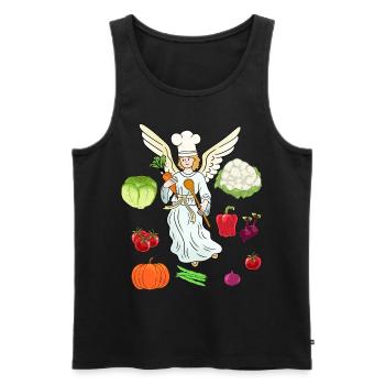 Angel Heavenly Cooking Vegetables Cooking Chefs - Men's Premium Organic Tank Top - black - Front - AI Model Male 178 light (178cm)