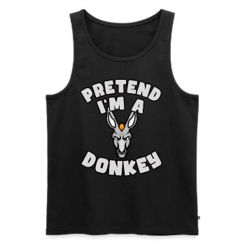 Pretend I'm a Donkey – Einfaches Esel-Kostüm - Männer Premium Bio Tank Top - Schwarz - Vorne - Michal (187cm)