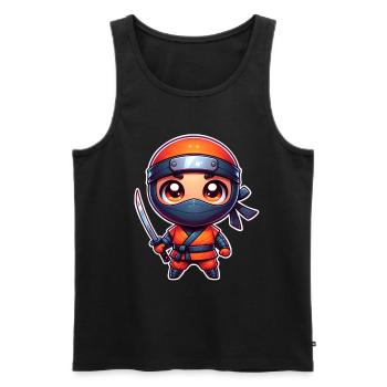Ninja - Männer Premium Bio Tank Top - Schwarz - Vorne - AI Model Male 178 light (178cm)