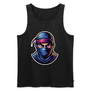 Ninja - Männer Premium Bio Tank Top - Schwarz - Vorne - AI Model Male 178 light (178cm)