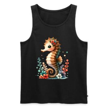 Seepferd Seepferdchen - Männer Premium Bio Tank Top - Schwarz - Vorne - AI Model Male 178 light (178cm)