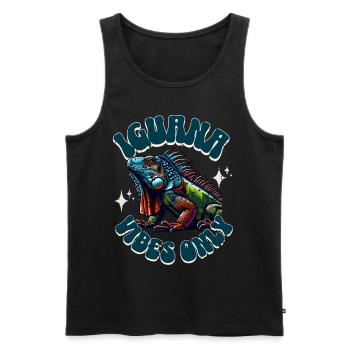 Leguan - Männer Premium Bio Tank Top - Schwarz - Vorne - AI Model Male 178 light (178cm)