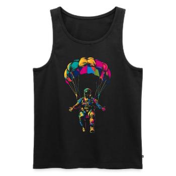 Skydiving Parachutist Parachutist - Men's Premium Organic Tank Top - black - Front - Michal (187cm)