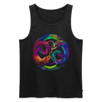 Serpent Reptile Popart - Débardeur bio Premium Homme - noir - Devant - Michal (187cm)