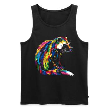 Stinktier Tier Popart - Männer Premium Bio Tank Top - Schwarz - Vorne - AI Model Male 178 light (178cm)