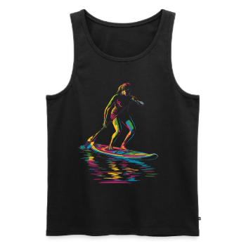 SUP Stand Up Paddling Paddle Board Popart - Männer Premium Bio Tank Top - Schwarz - Vorne - AI Model Male 178 light (178cm)