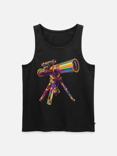 Stargazing Stargazer Astronomy Constellation Telescope - Men's Premium Organic Tank Top - black