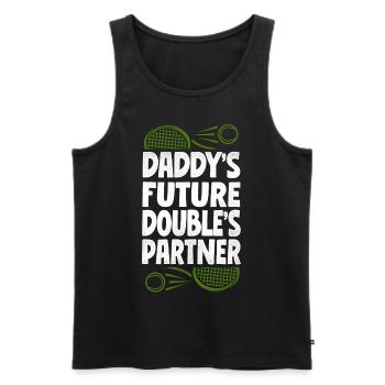 Funny Tennis Player Racket Daddy's - Männer Premium Bio Tank Top - Schwarz - Vorne - Michal (187cm)