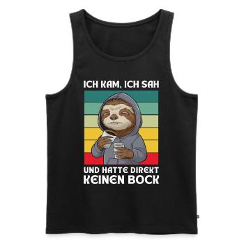 Funny Gift Sloth Funny Humor Lazy Fun - Men's Premium Organic Tank Top - black - Front - AI Model Male 178 light (178cm)