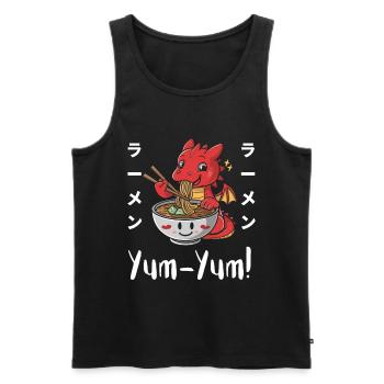 Ramen Nudeln Chibi Asien Drache Nudelsuppe Anime - Männer Premium Bio Tank Top - Schwarz - Vorne - AI Model Male 178 light (178cm)