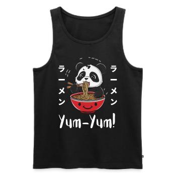 Nouilles Ramen Chibi Asie Soupe de nouilles Panda Anime - Débardeur bio Premium Homme - noir - Devant - AI Model Male 178 light (178cm)