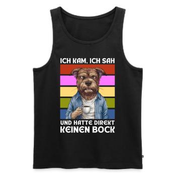 Funny Gift Dog Funny Humor Lazy Fun - Men's Premium Organic Tank Top - black - Front - Michal (187cm)