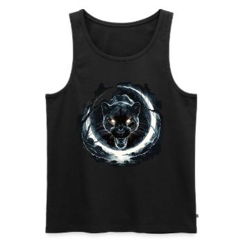 Mystic Panther and Full Moon - Men's Premium Organic Tank Top - black - Front - Michal (187cm)